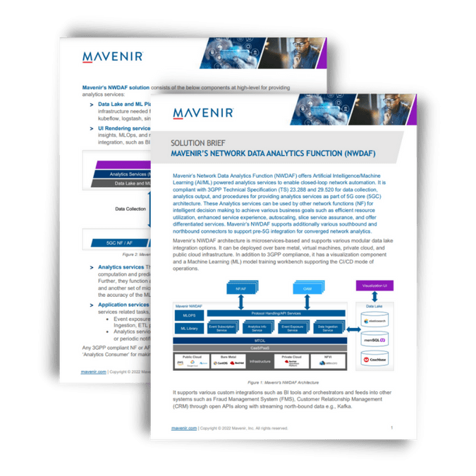 Mavenir’s Network Data Analytics Function (NWDAF)