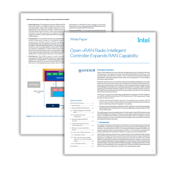 Open vRAN Radio Intelligent Controller Expands RAN Capability