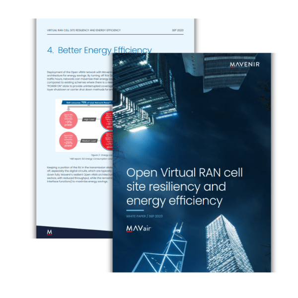 Open Virtual RAN Cell Site Resiliency and Energy Efficiency