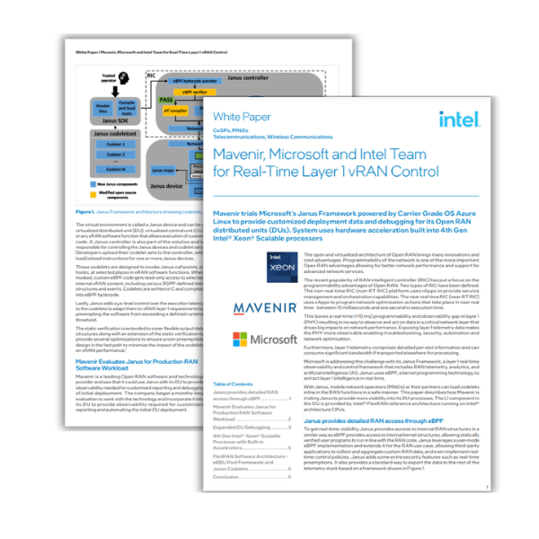 Mavenir, Microsoft and Intel Team for Real-Time Layer 1 vRAN Control